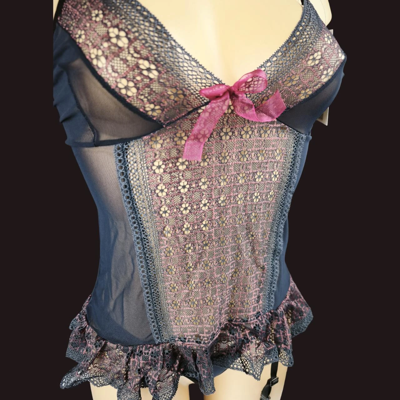 Conjunto de lingerie Guêpière + String Marca Casmir "Elise Corset" Novo G/GG 40/42 – photo 8